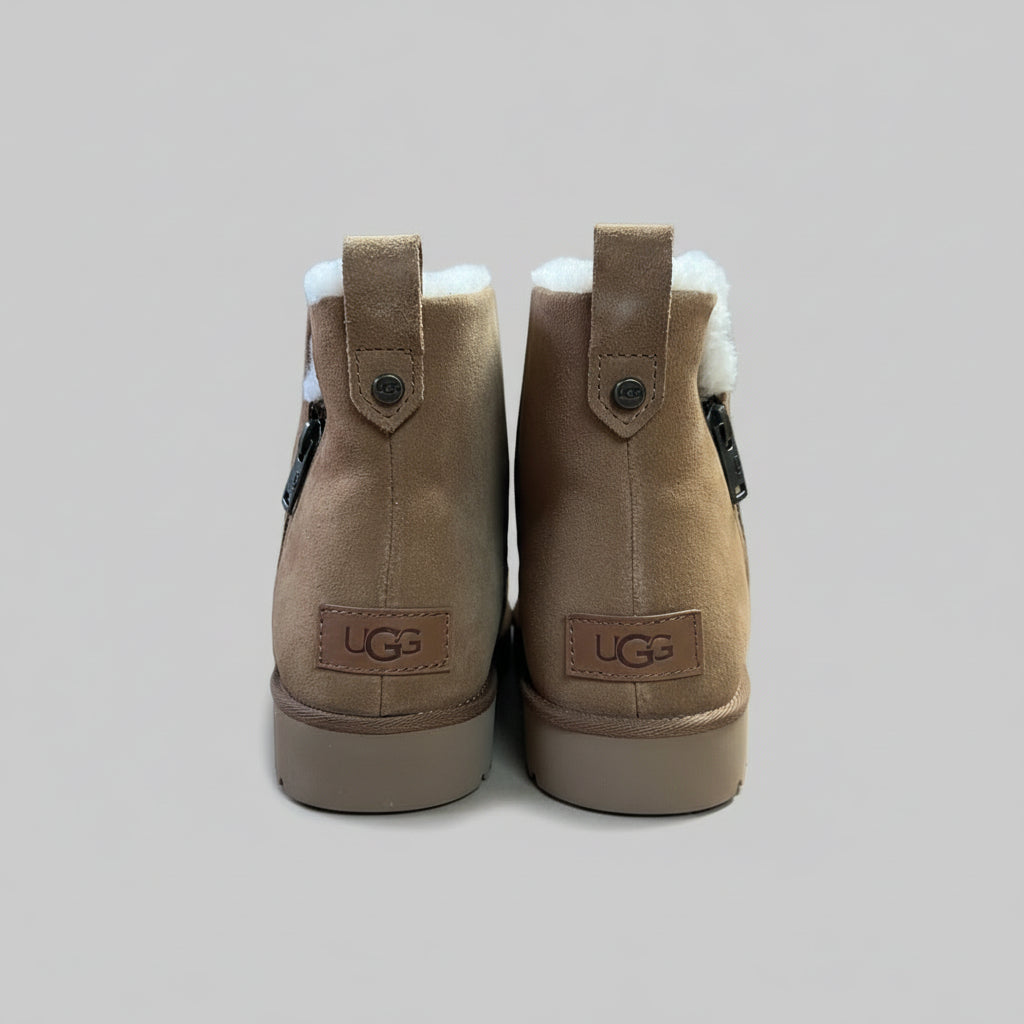 UGG tan suede Romely Zip boots, size 8, BRAND NEW IN BOX!