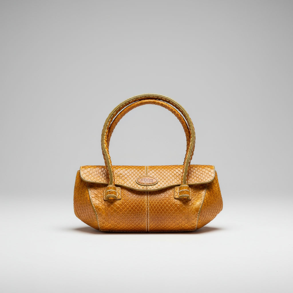 Tod's orange snakeskin bag