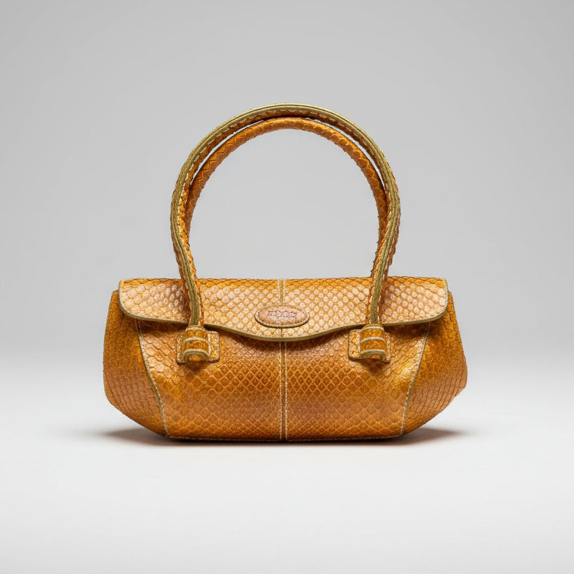 Tod's orange snakeskin bag