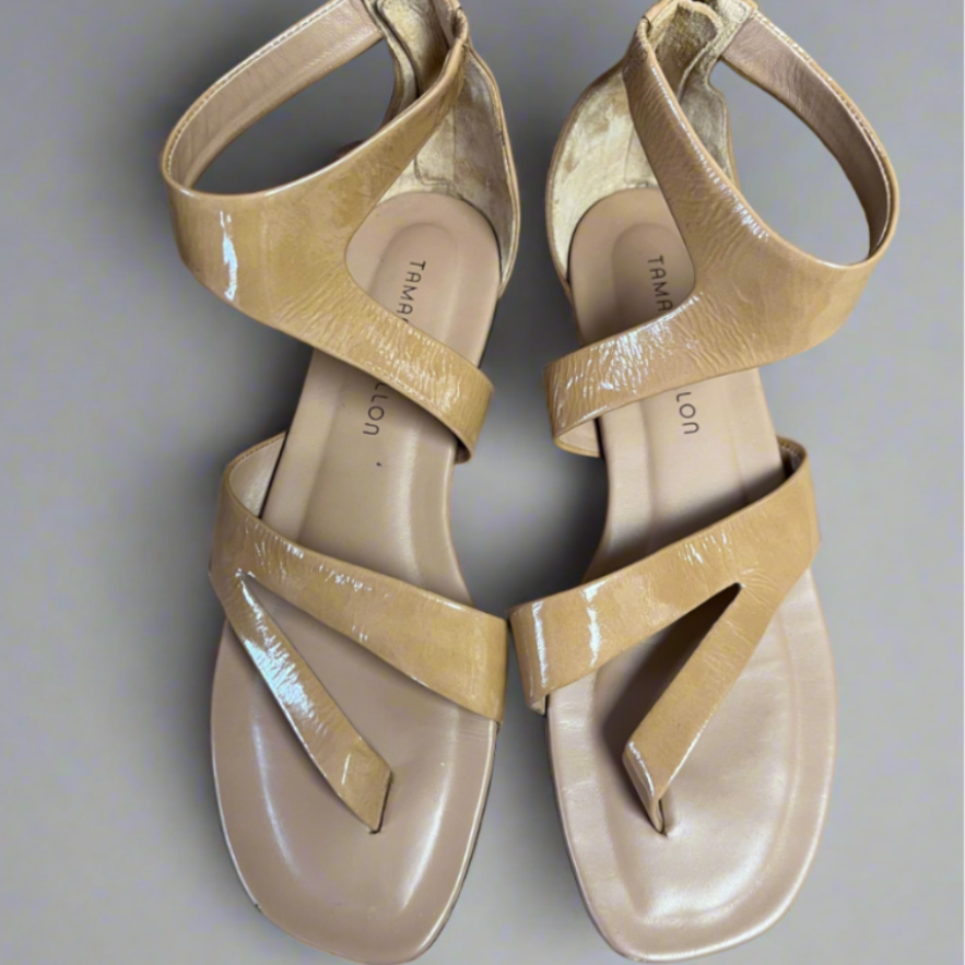 Tamara Mellon nude leather Gladiator sandals, size 39