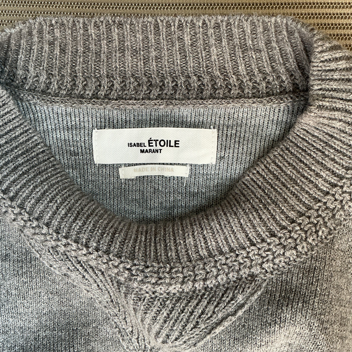 Isabel Marant Etoile gray Lucia Puffer sweater, size XS