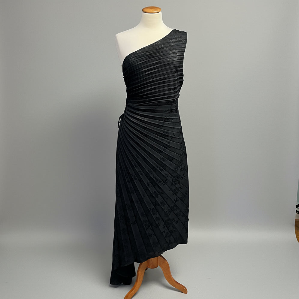 NY & Co. black pleated dress, size L, NEW WITH TAGS!