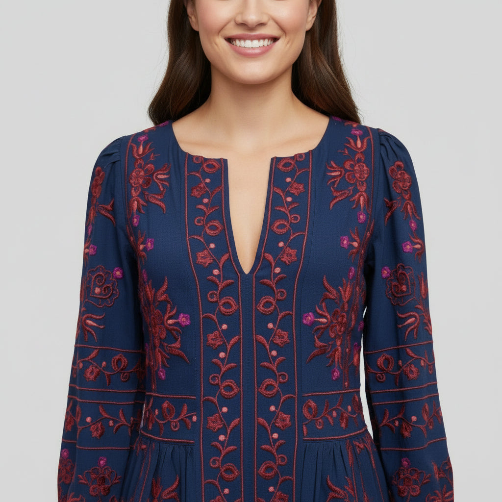 Sea New York navy embroidered Petunia dress, size XS, NEW WITH TAGS!