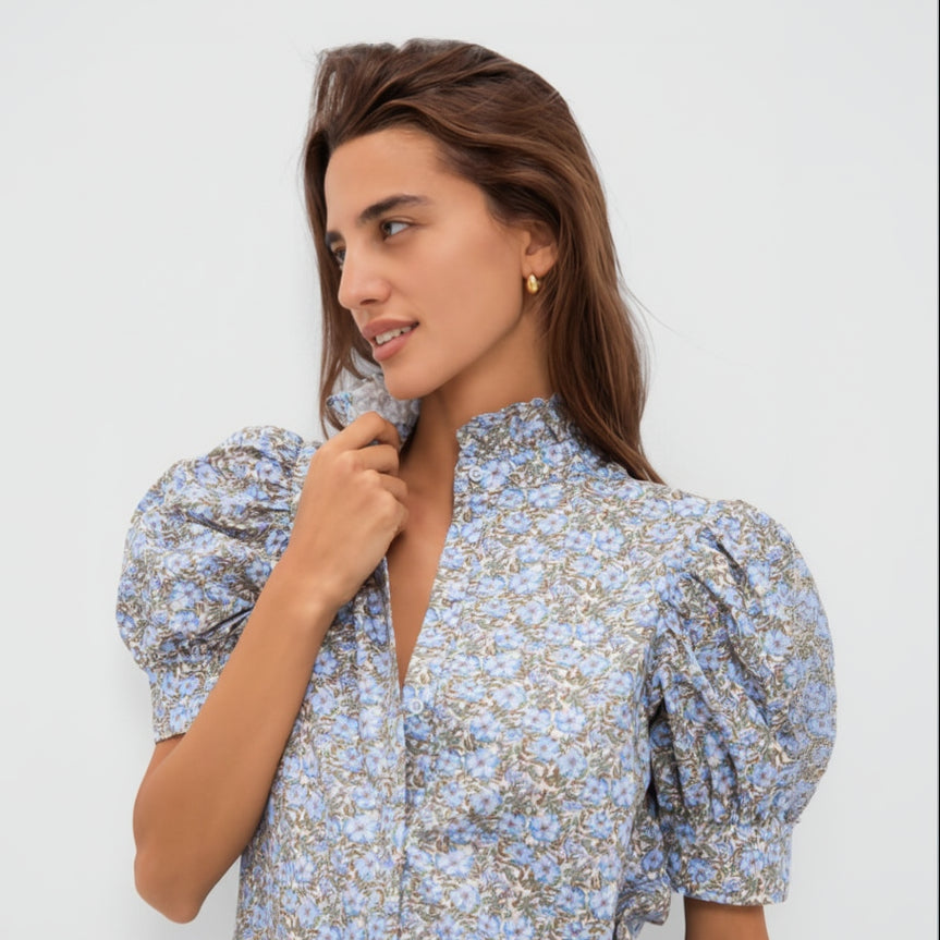 Hyacinth House light blue floral Louisa Maxi dress, size M