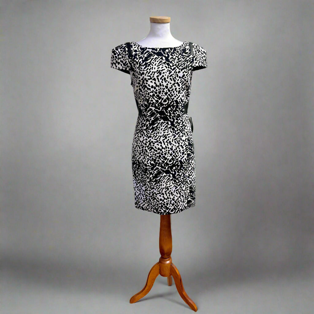 Tibi black and white leopard dress, size 12, NEW WITH TAGS!