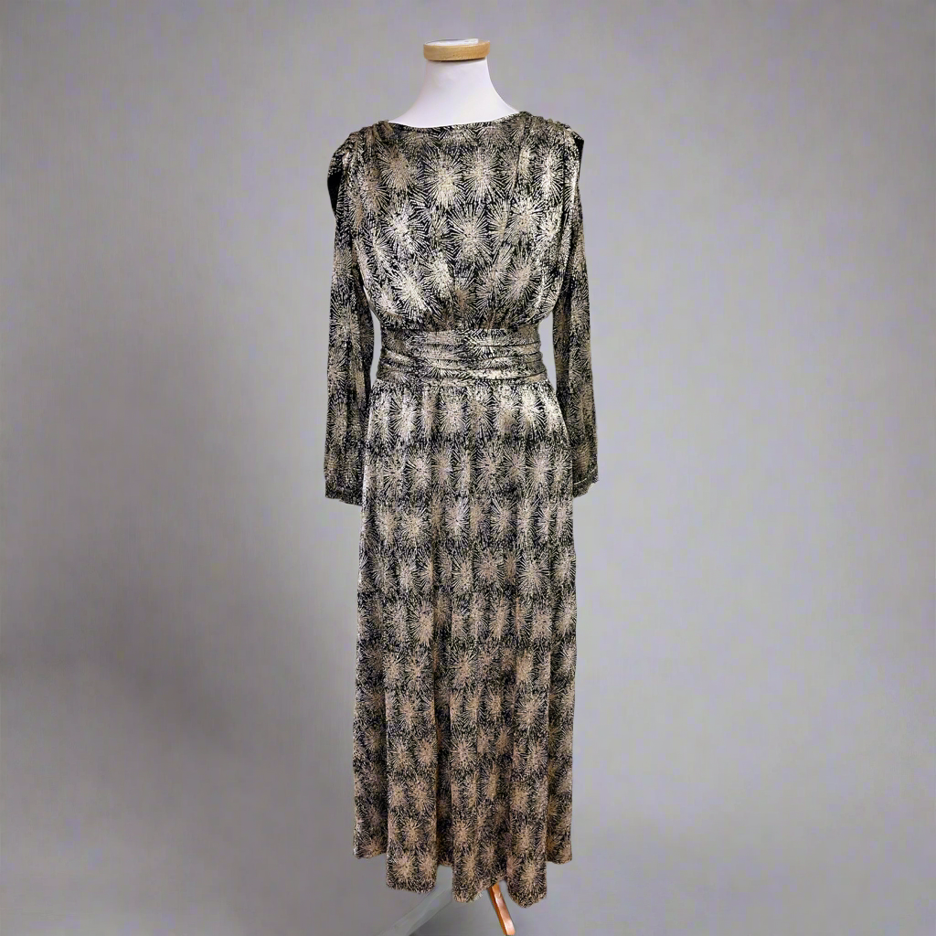 Antik Batik black and metallic dress, size M, NEW WITH TAGS!