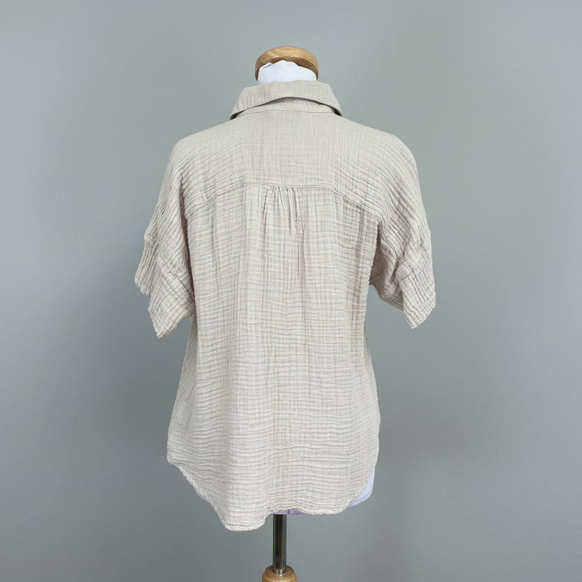 Michael Stars khaki Gigi Popover top, size S, NEW WITH TAGS!