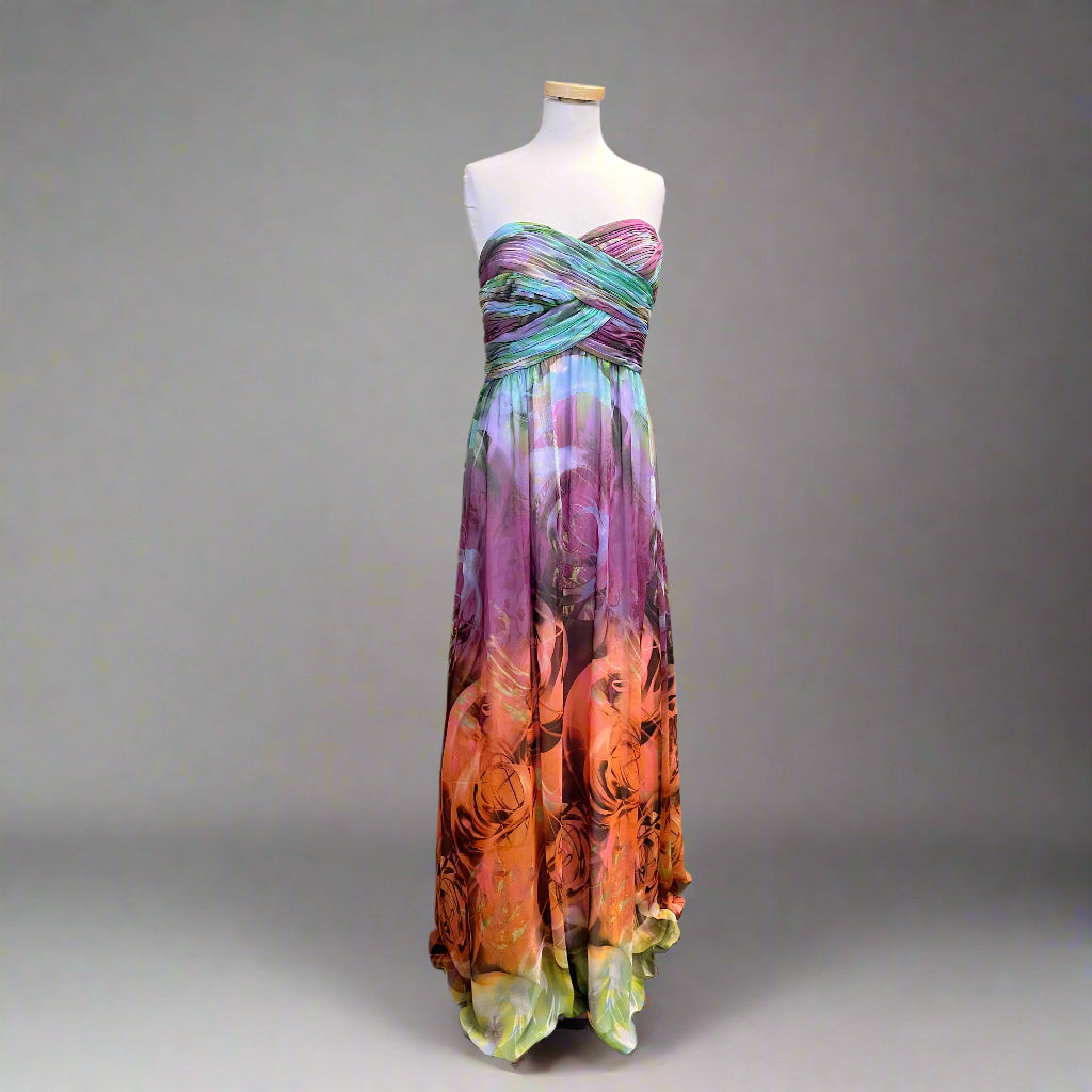 Faviana purple floral dress, size 12