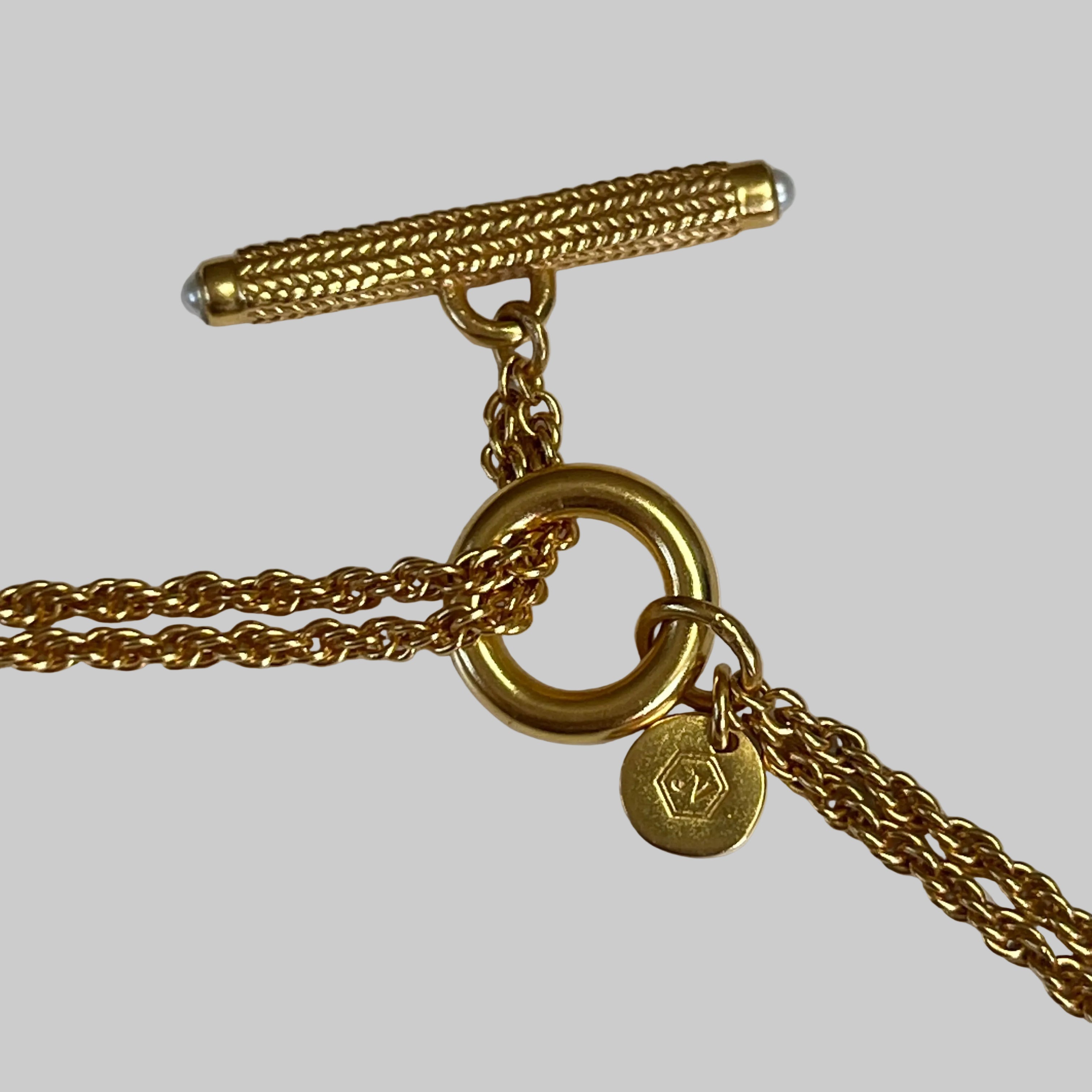 Julie Vos gold plate and pale blue stone necklace