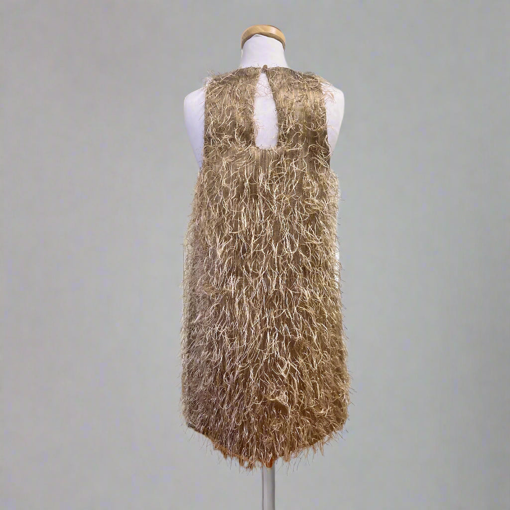 Trina Turk mocha "feather" dress, size 8