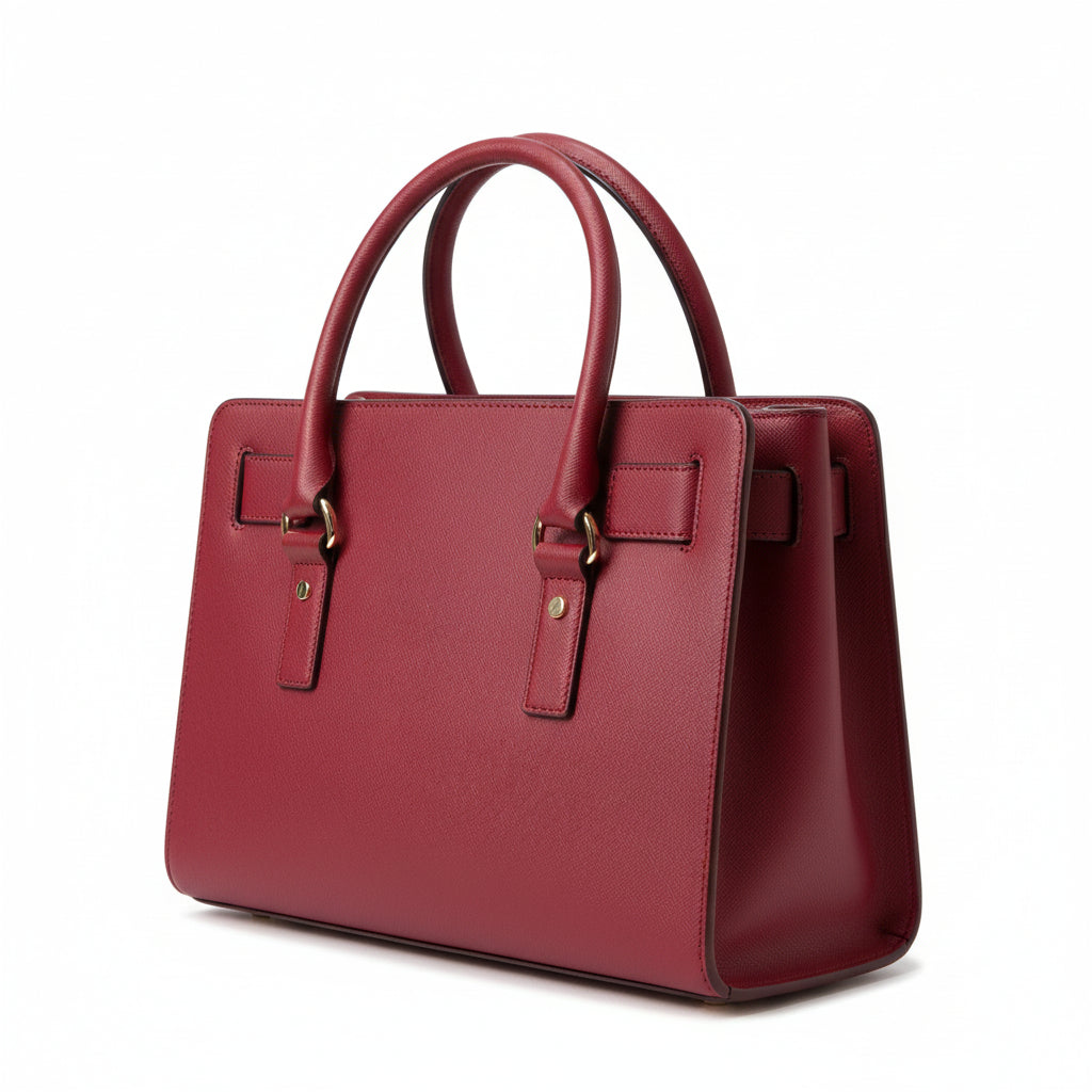 Michael Kors red Hamilton Saffiano satchel bag