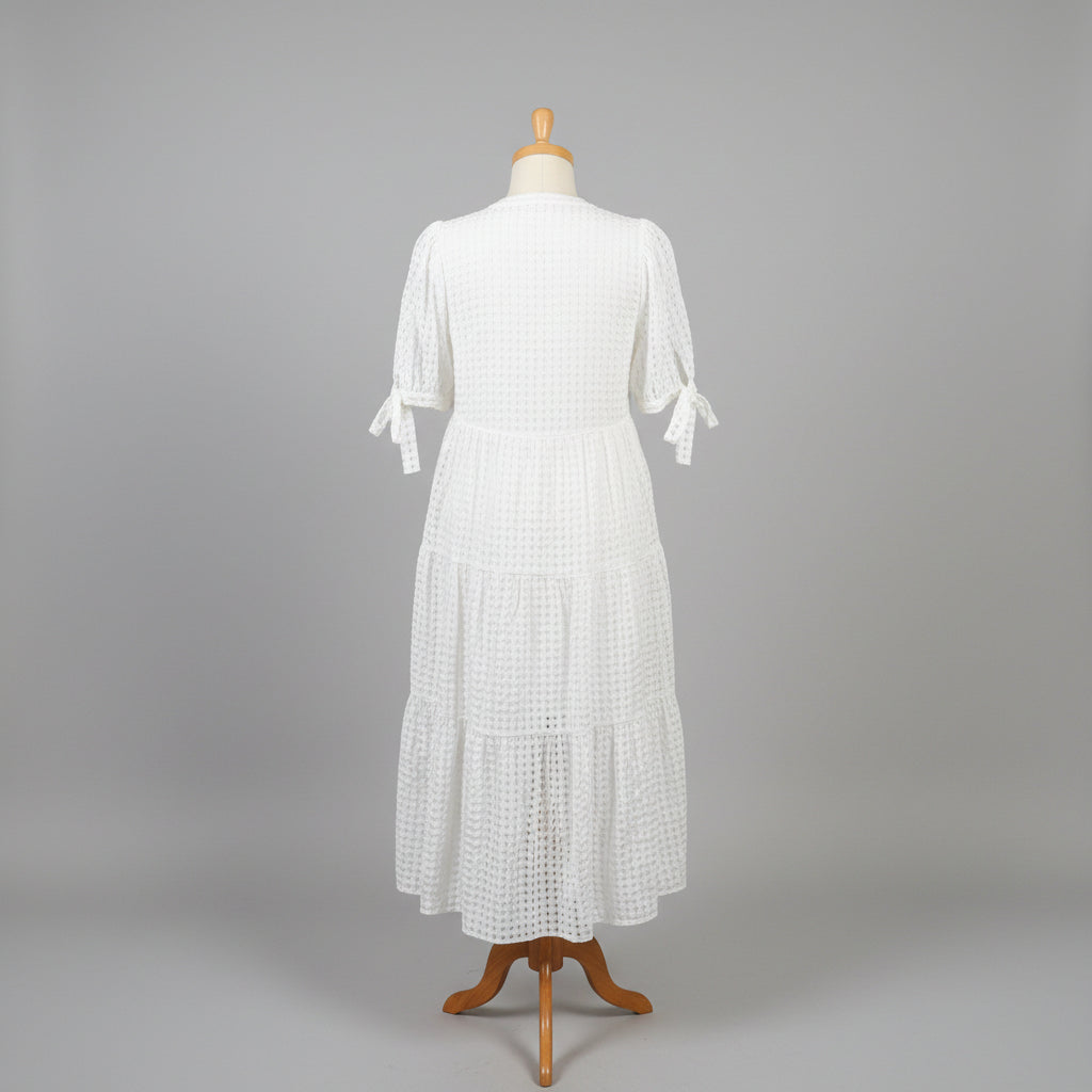 English Factory white gingham check dress, size M