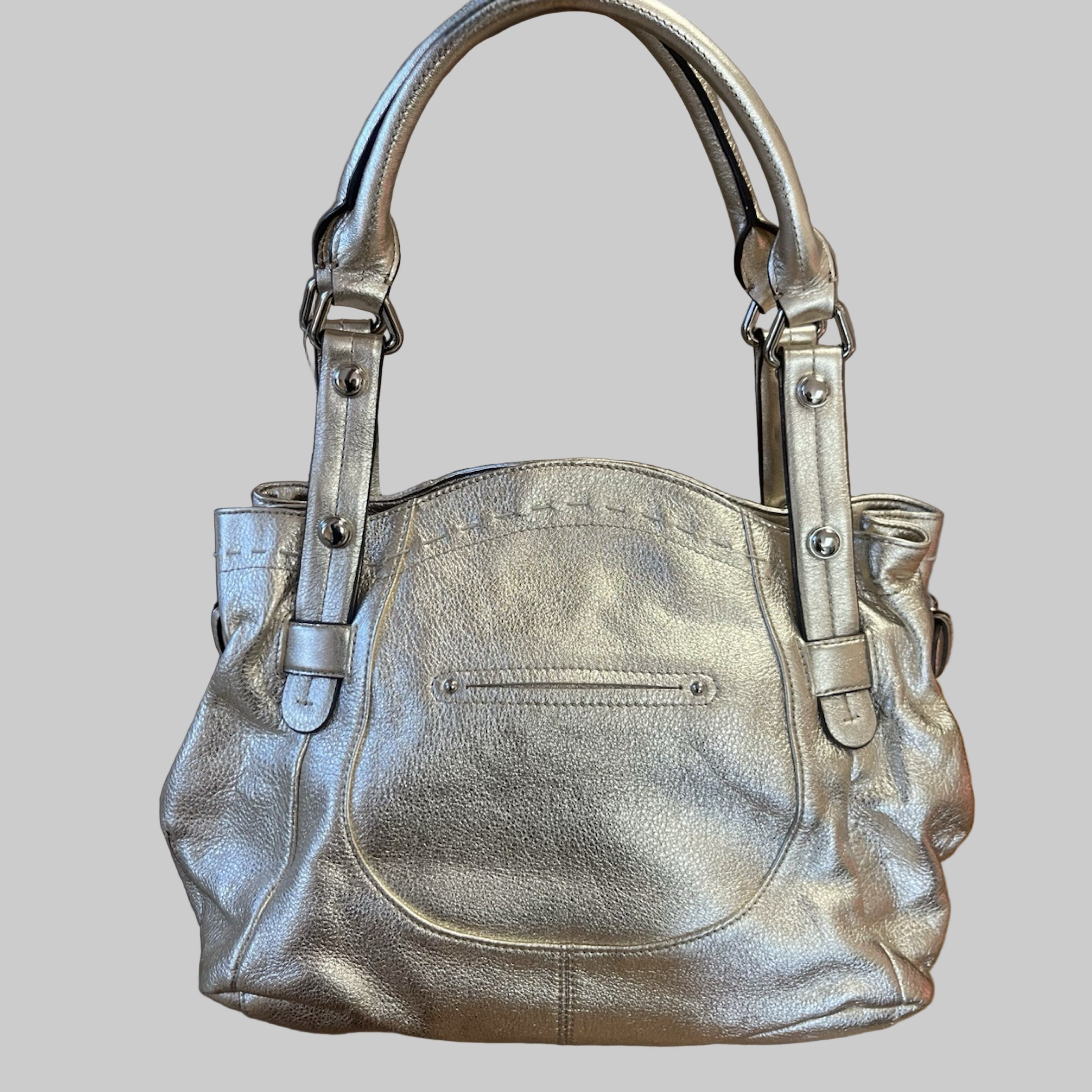 B. Makowsky gold leather bag, NEW WITH TAGS!