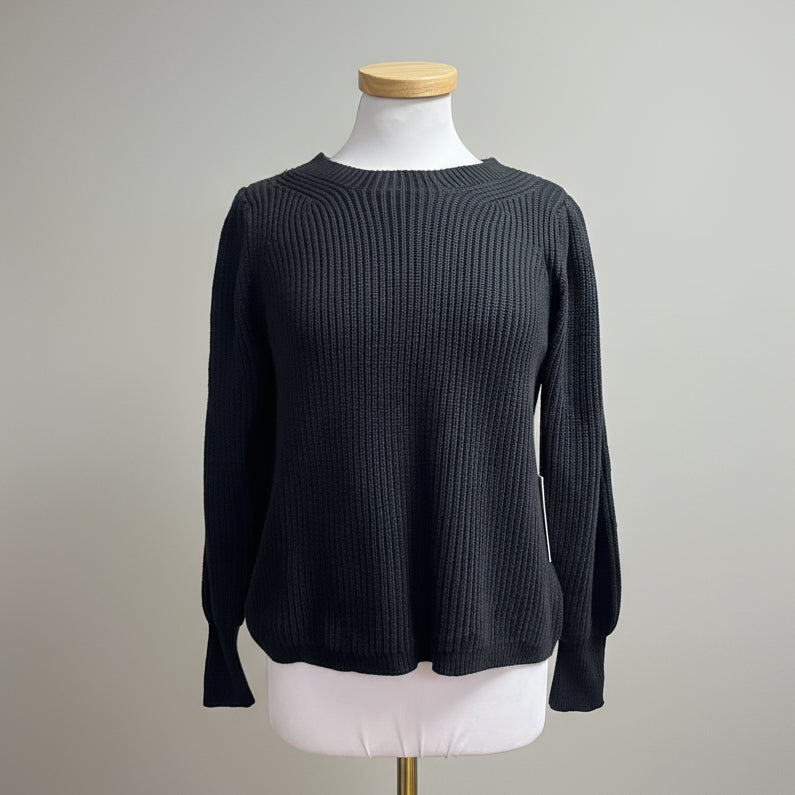 Apiece Apart black puff sleeve Eco Arne sweater, size XS, NEW WITH TAGS!