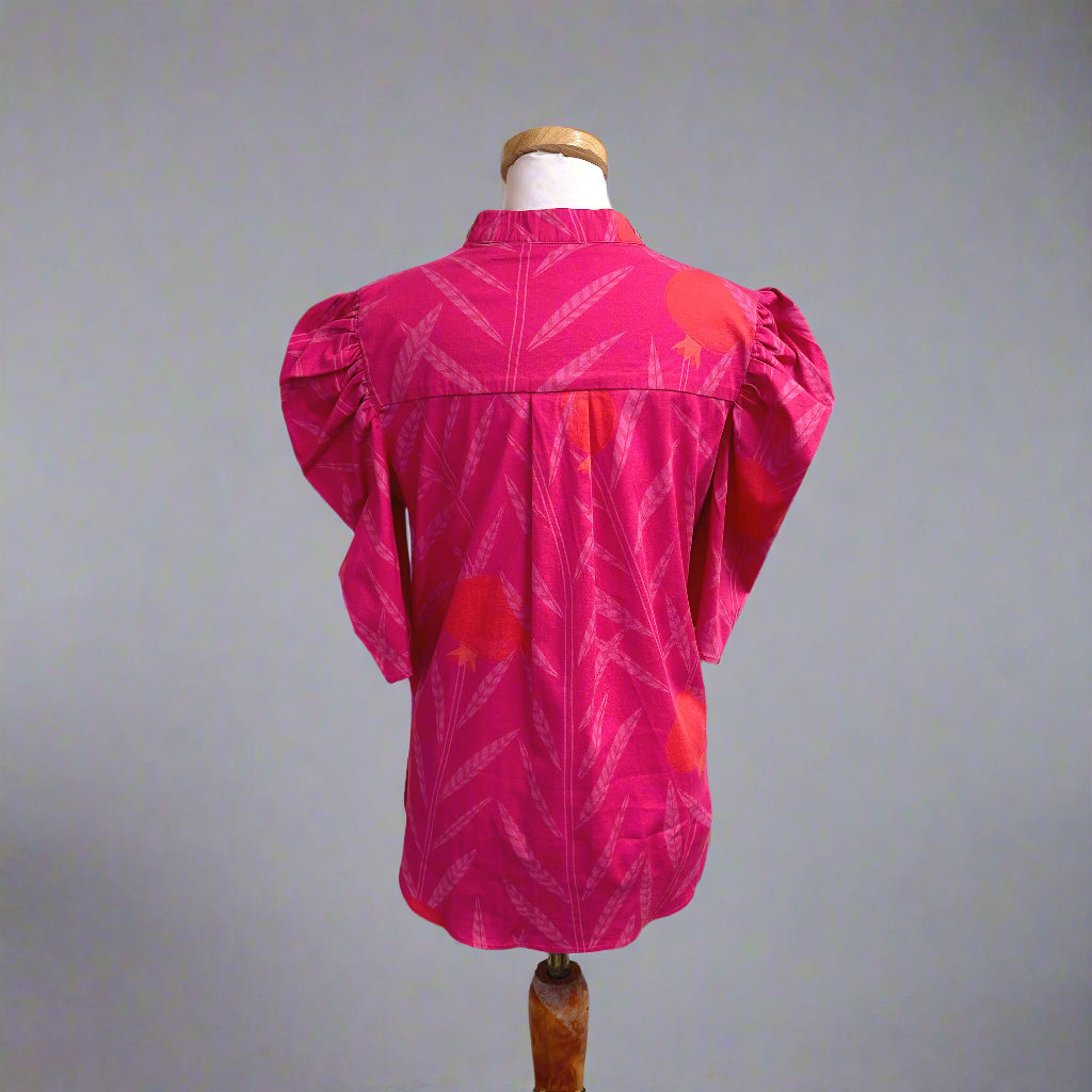 Sheridan French hot pink Natalie blouse, size S