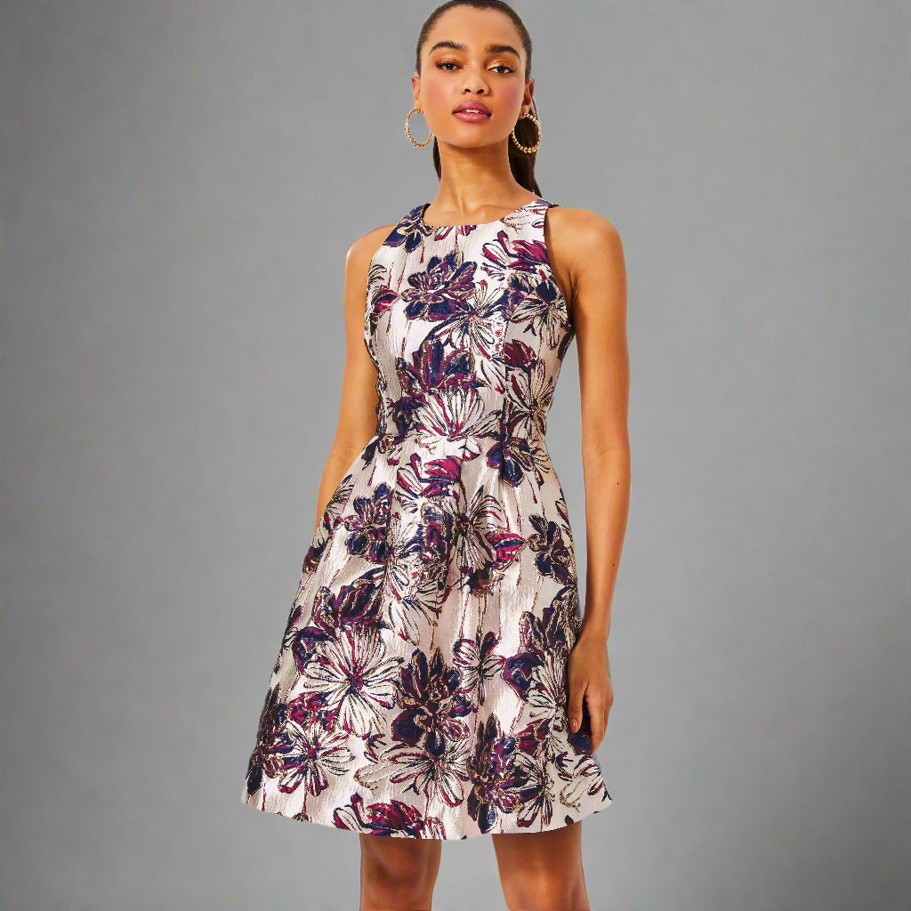 Lilly Pulitzer navy Jollian floral jacquard dress, size 6