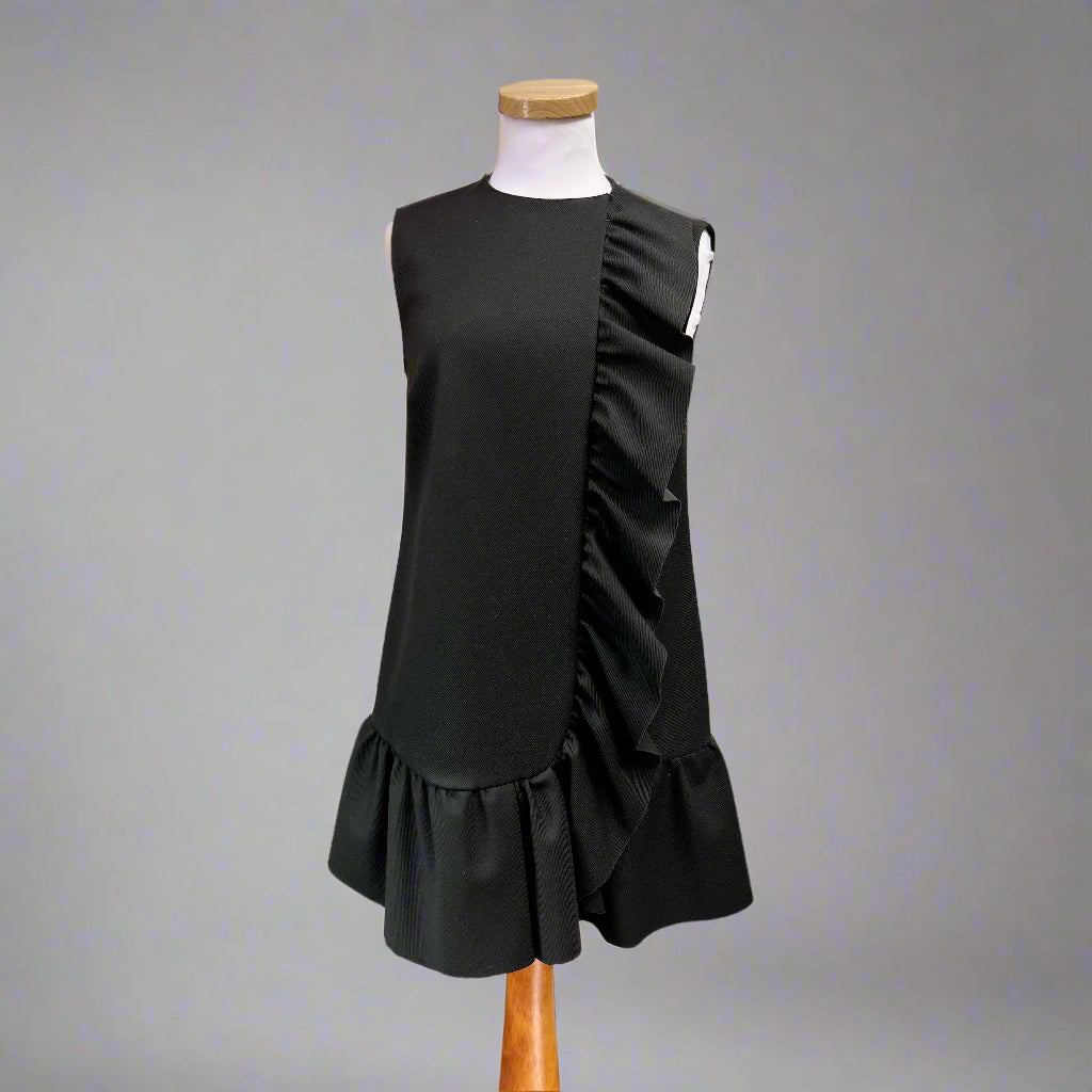 Red Valentino black dress with ruffle, size 6 Red Valentino black dress with ruffle, size 6