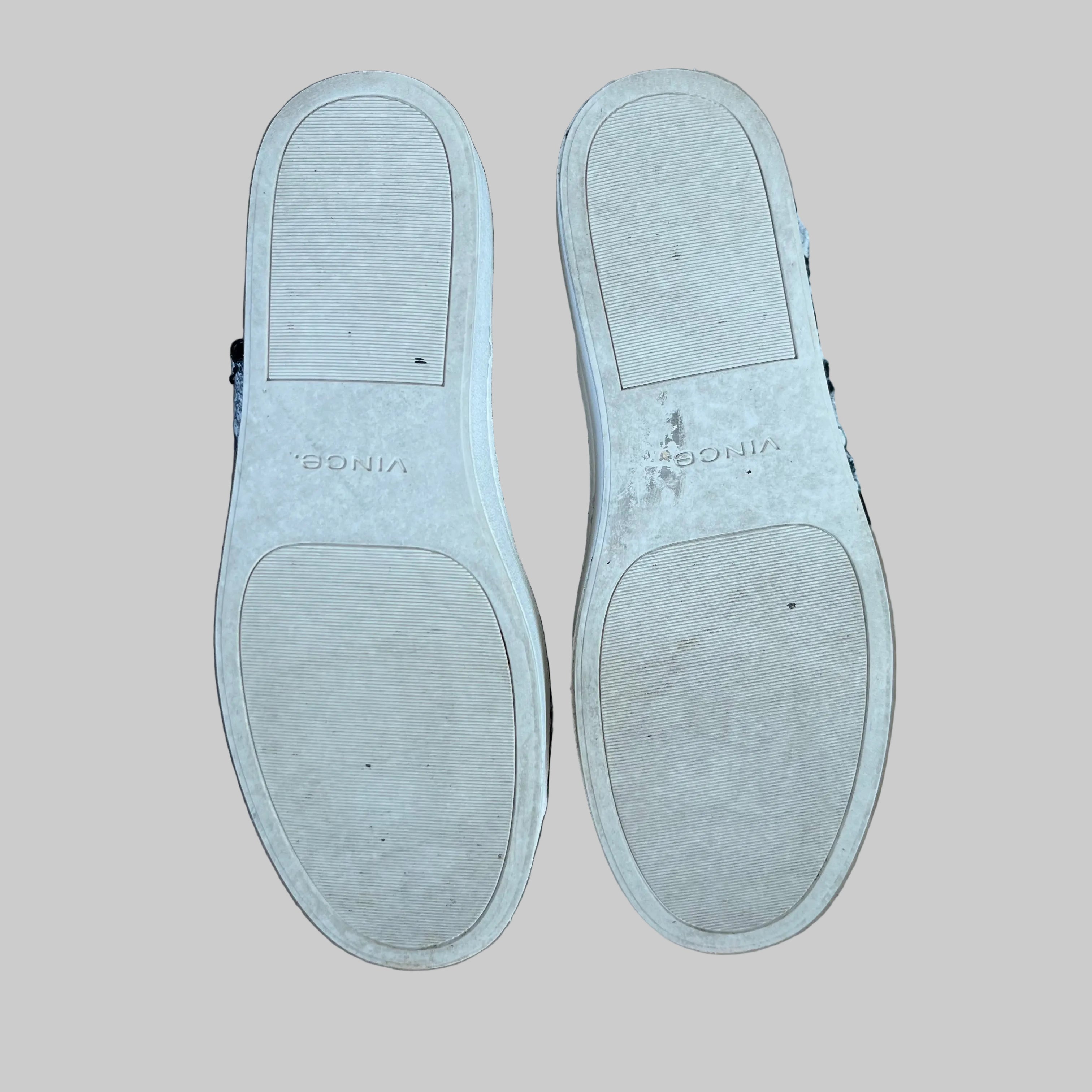 Vince black snakeskin sandals, size 9.5