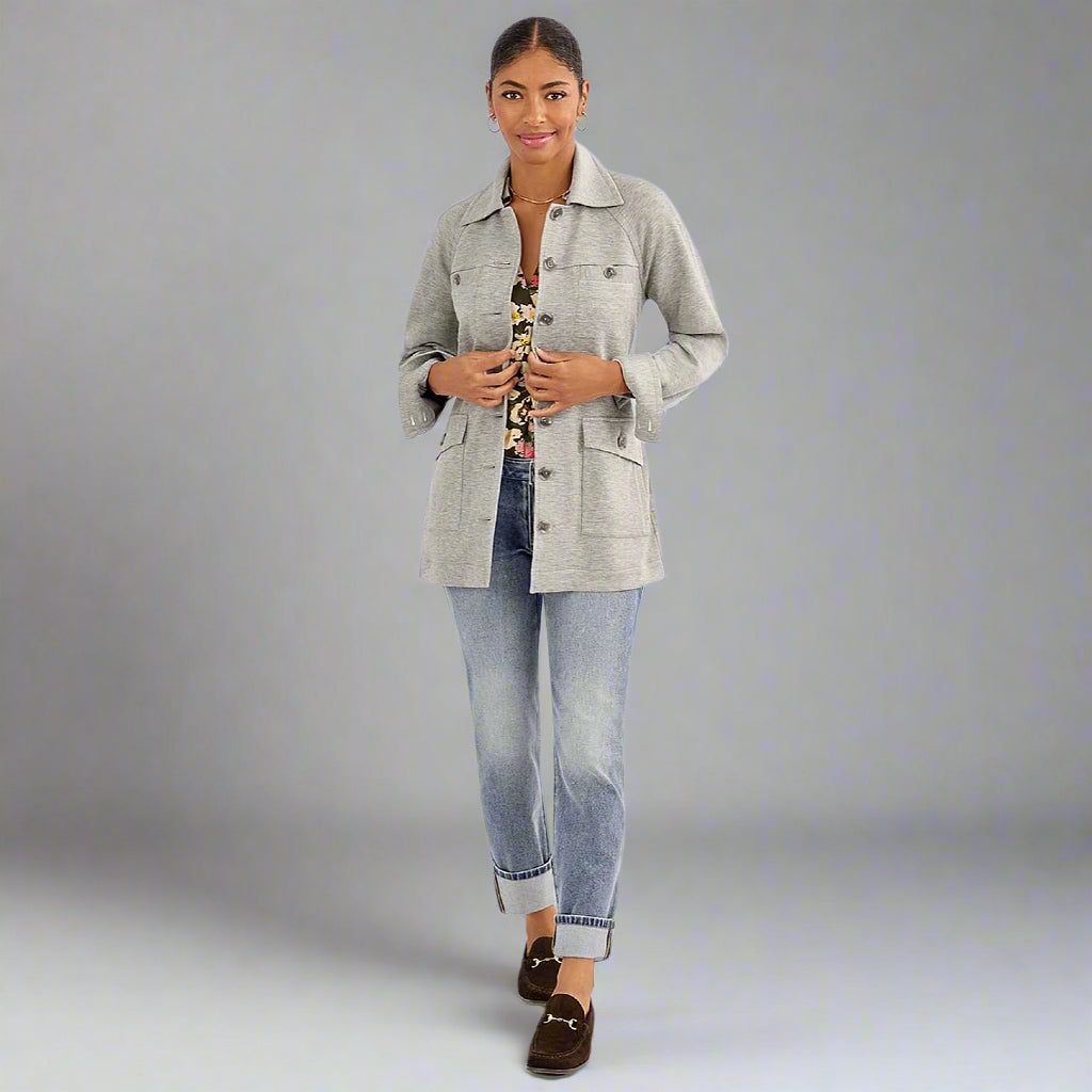 Cabi gray Grab and Go Trench coat, size L, NEW WITH TAGS!