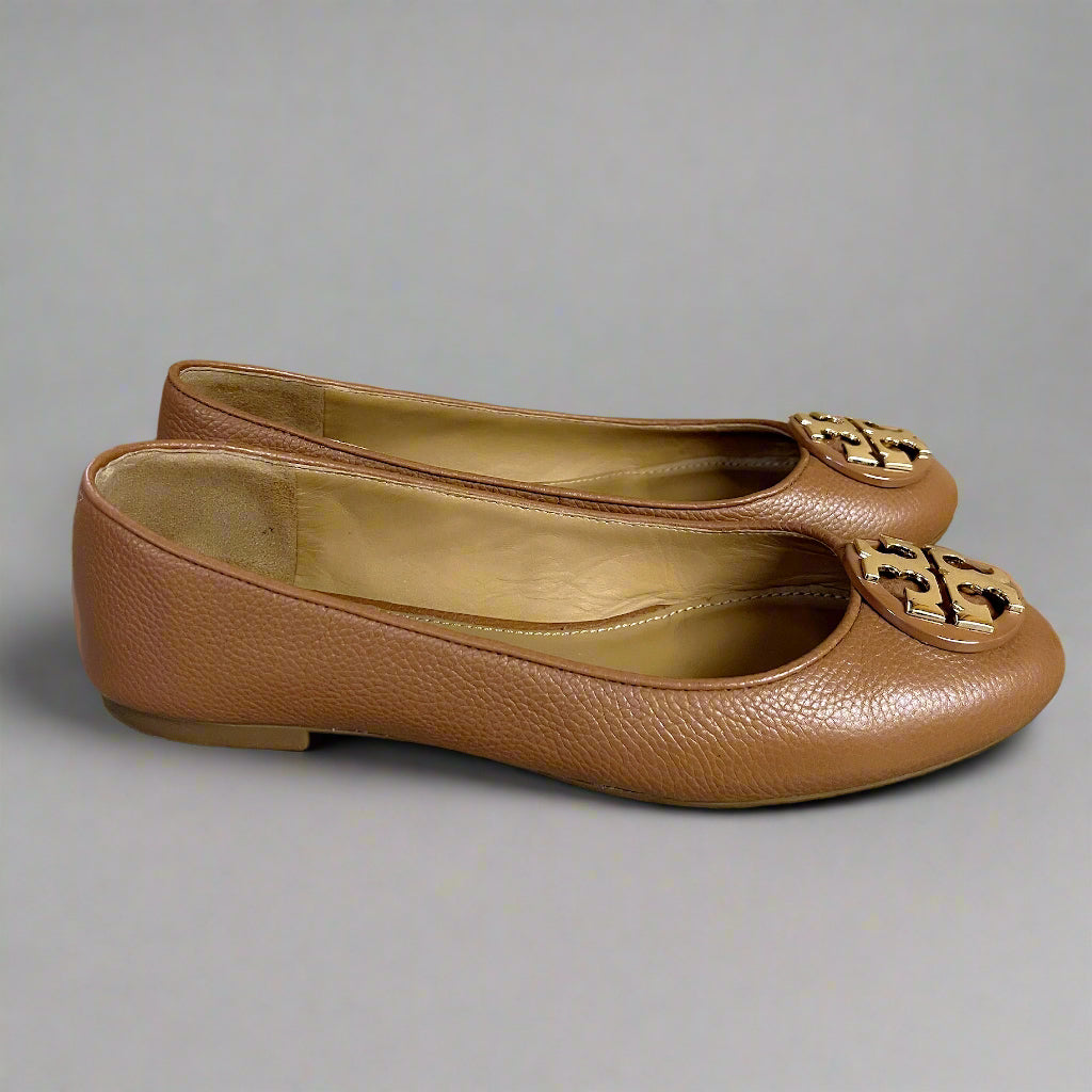 Tory Burch camel Claire ballet flat, size 7, LIKE NEW!