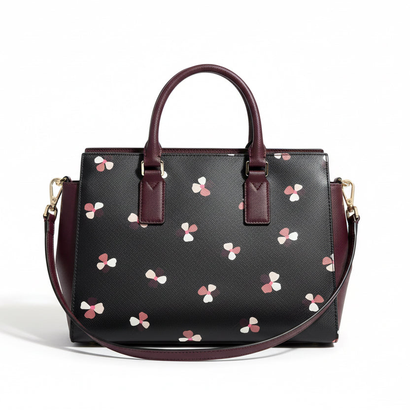 Kate Spade black and burgundy Cameron Dusk Buds bag, LIKE NEW!