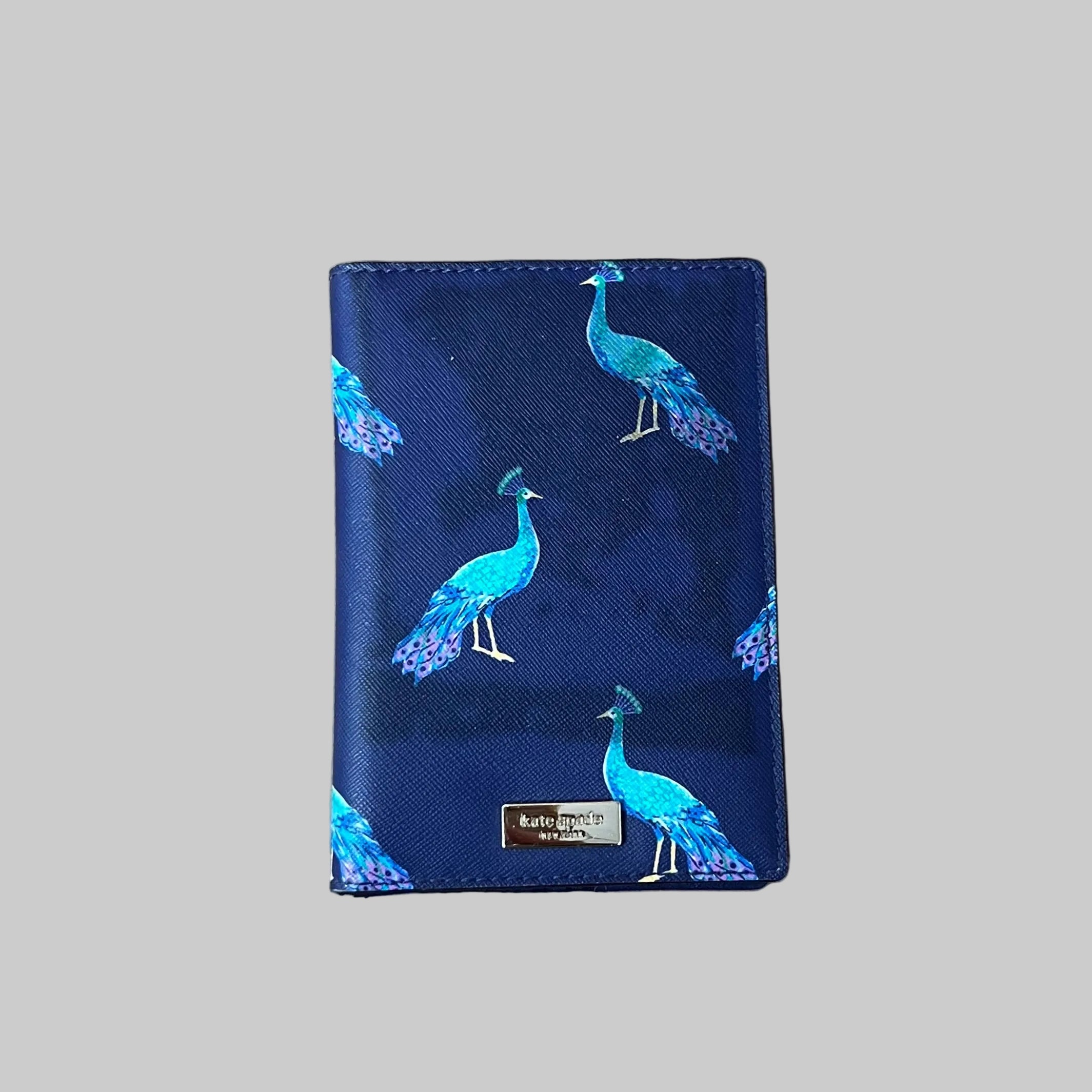 Kate Spade blue Full Plume peacock wallet/passport case