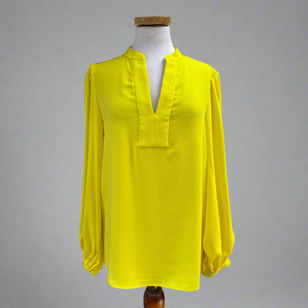 Trina Turk neon yellow blouse, size S, NEW WITH TAGS!