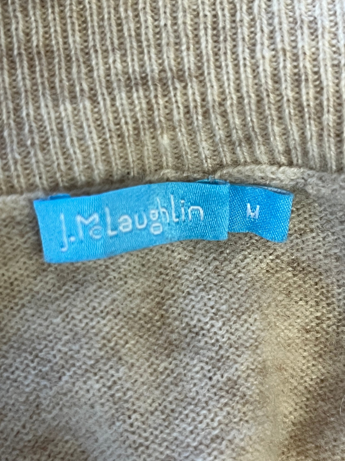 J. McLaughlin oatmeal cashmere turtleneck sweater, size M