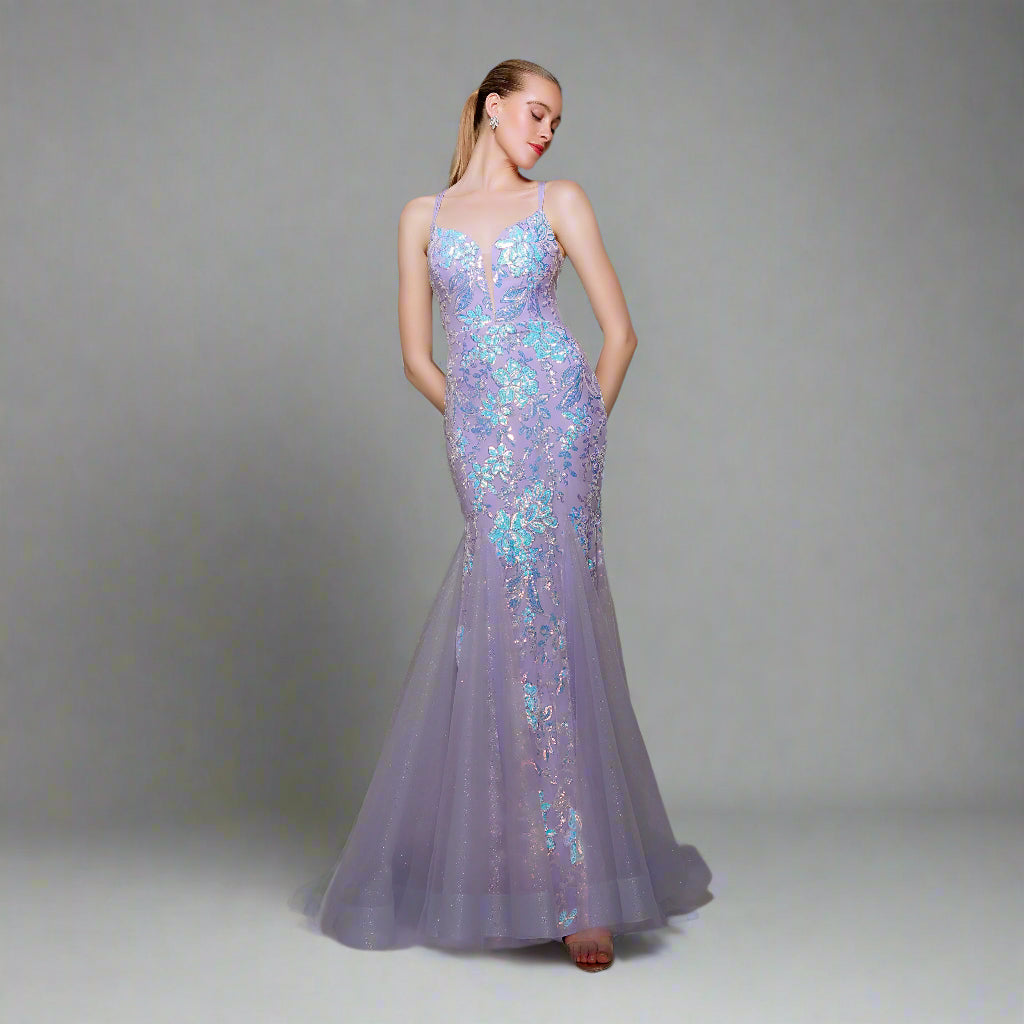 Alyce Paris lilac sequin dress, size 6, NEW WITH TAGS!