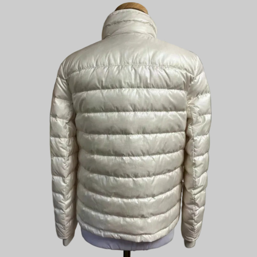 J. Crew white puffer coat, size S