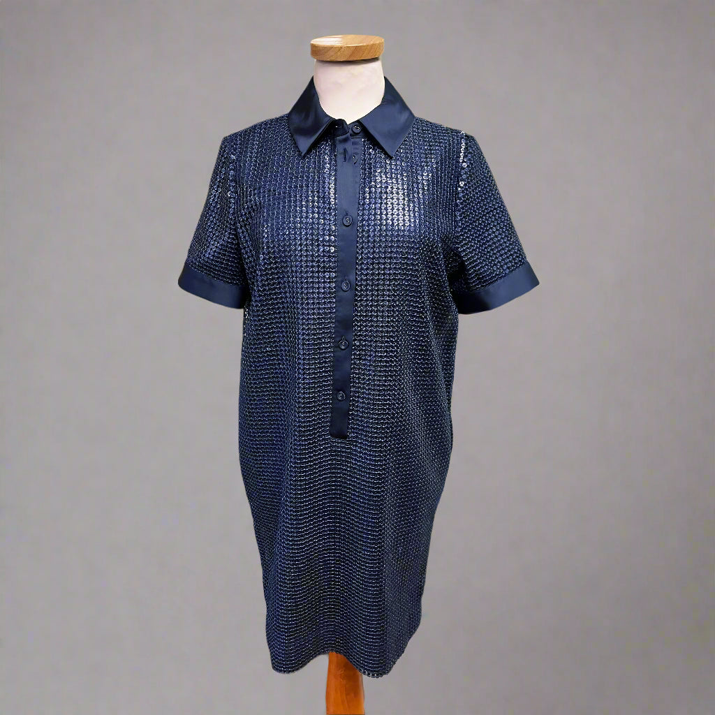 Et Cetera navy sequin dress, size 4, NEW WITH TAGS!