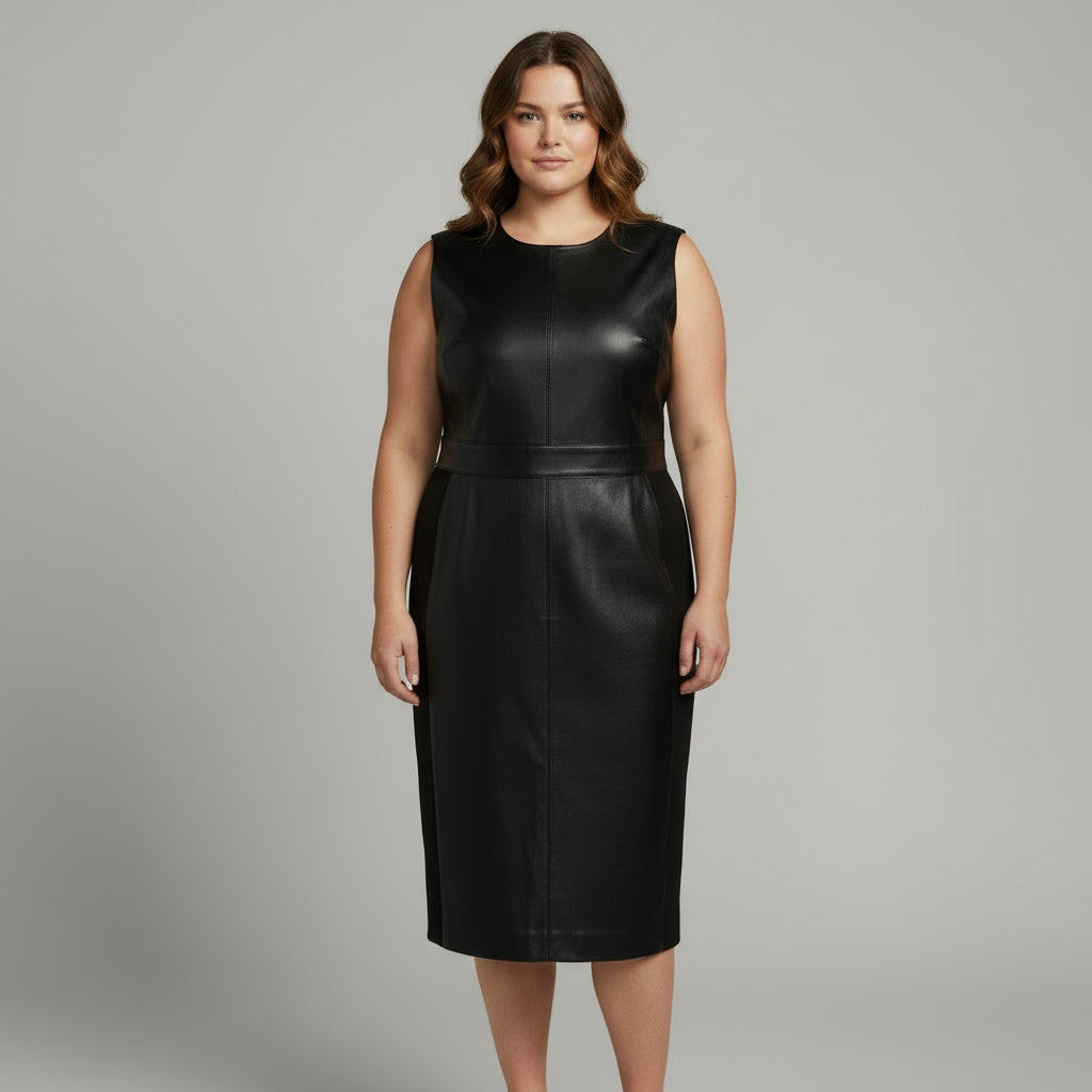 Spanx black vegan leather dress, size 2X, NEW WITH TAGS!