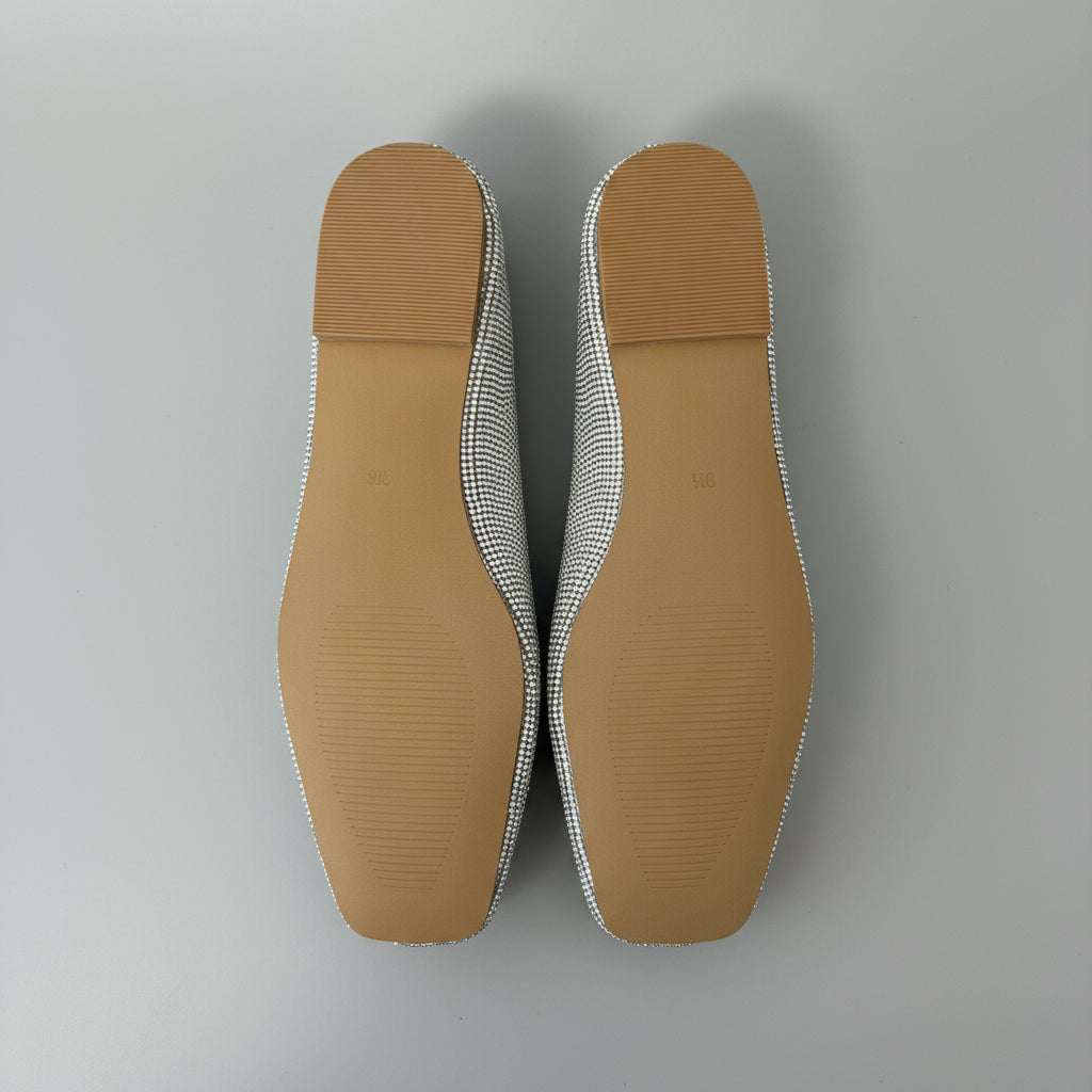 Matisse silver rhinestone ballet flats, size 8.5, NEW IN BOX!