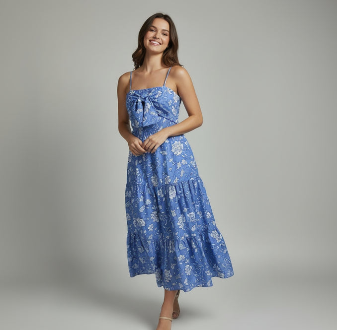 J. Marie blue floral dress, size M