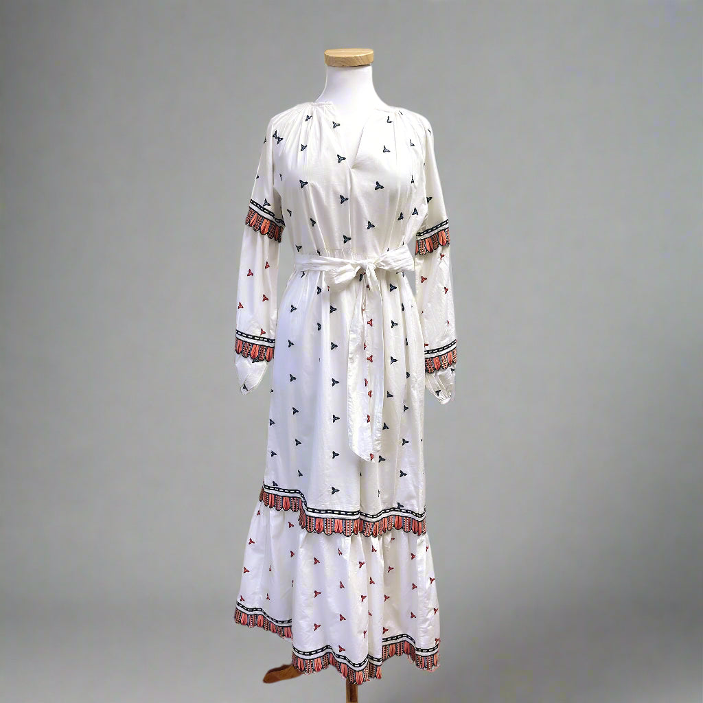 Marie Oliver white embroidered dress, size S, NEW WITH TAGS!