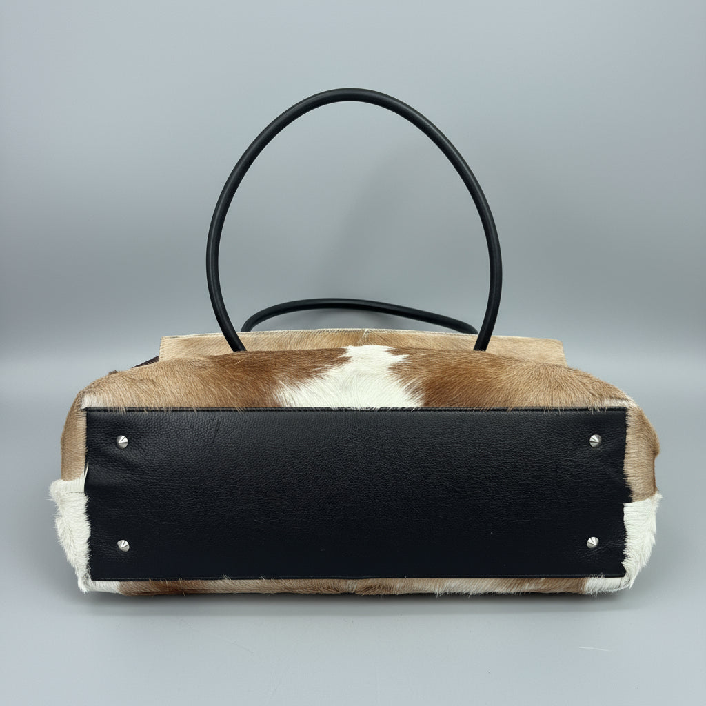FSP Originals tan animal fur tote