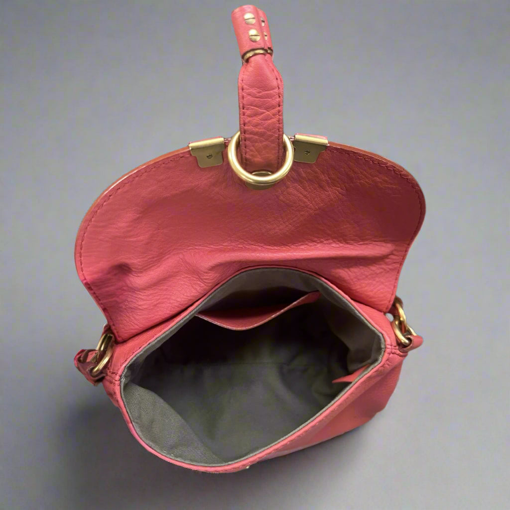 Chloe coral leather Marcie Pochette handbag