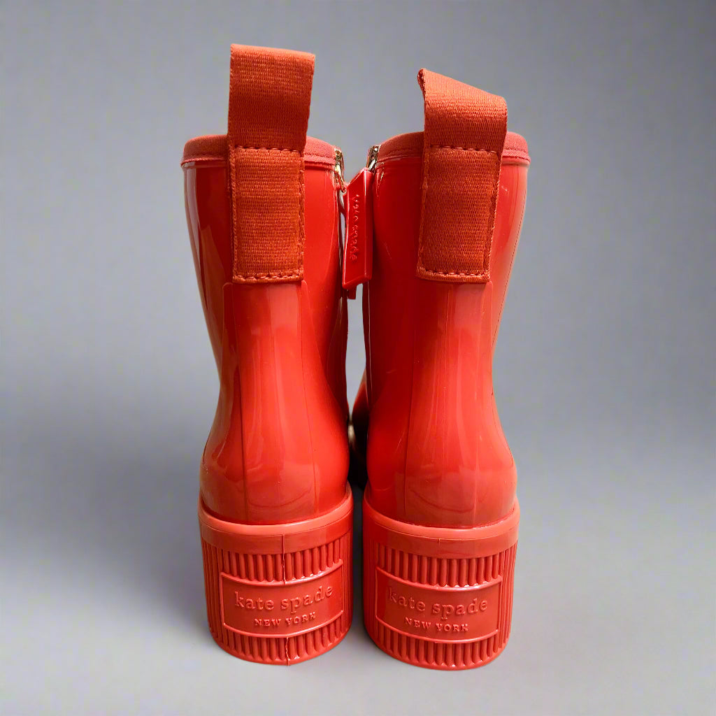 Kate Spade red Puddle rainboots, size 7, NEW IN BOX!