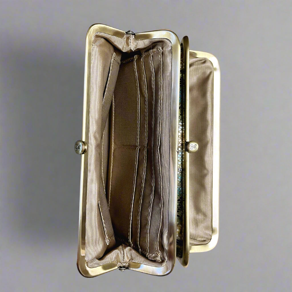 Hobo aqua “snakeskin” Lauren wallet