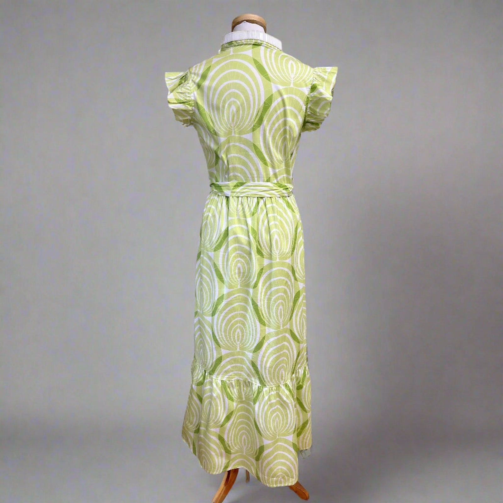 Sheridan French lime green & white print dress, sizes XS & S