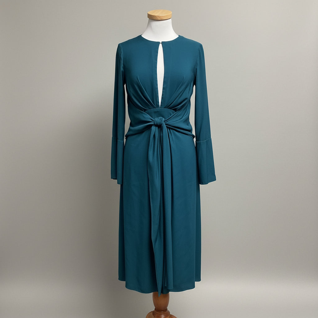 Tome teal satin dress, size 2