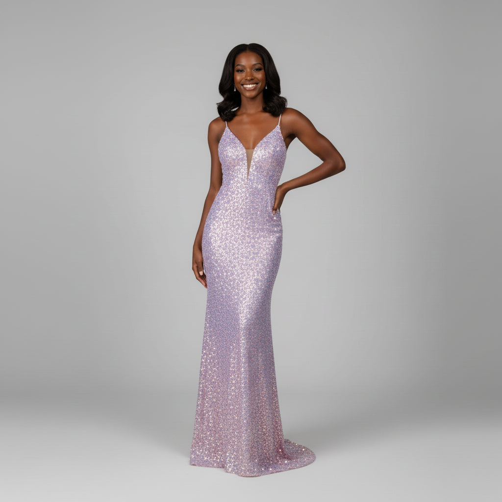 Alyce lavender sequin dress, size 000