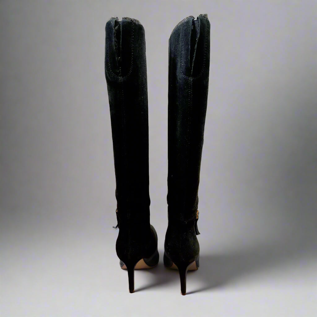 Nine West black suede boots, size 6.5, BRAND NEW!
