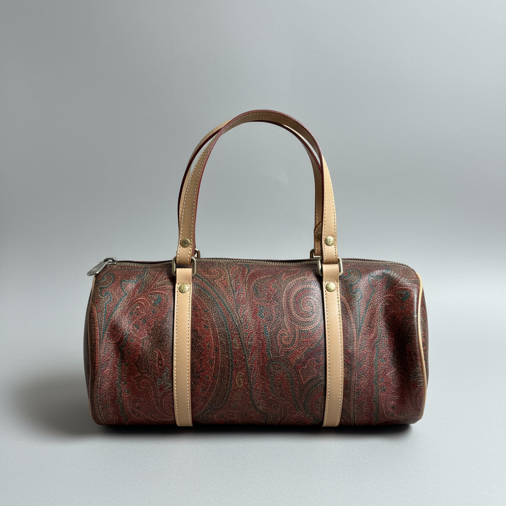 Etro dark paisley barrel bag