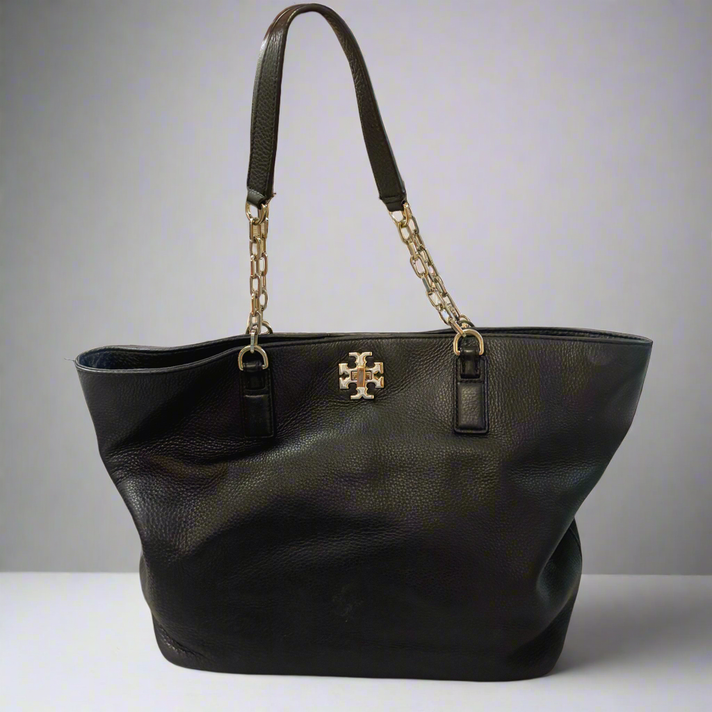 Tory Burch black leather tote