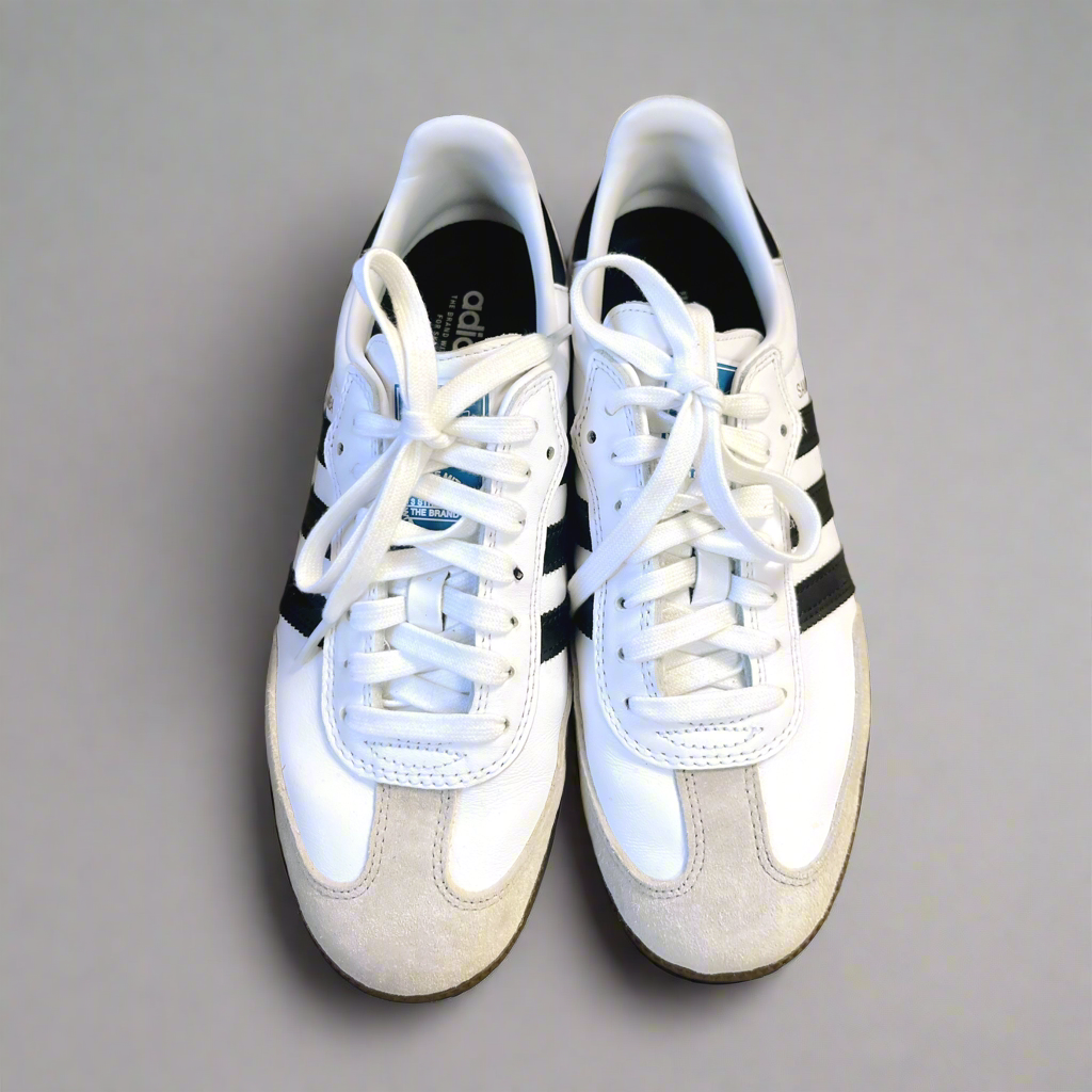 Adidas white and black Samba sneakers, size 8, BRAND NEW!