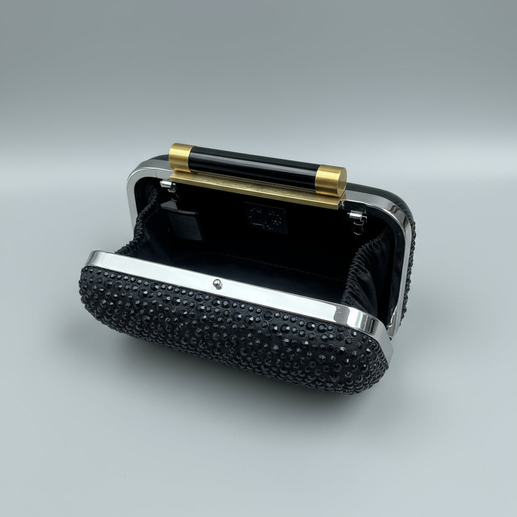 Diane von Furstenberg black beaded bag