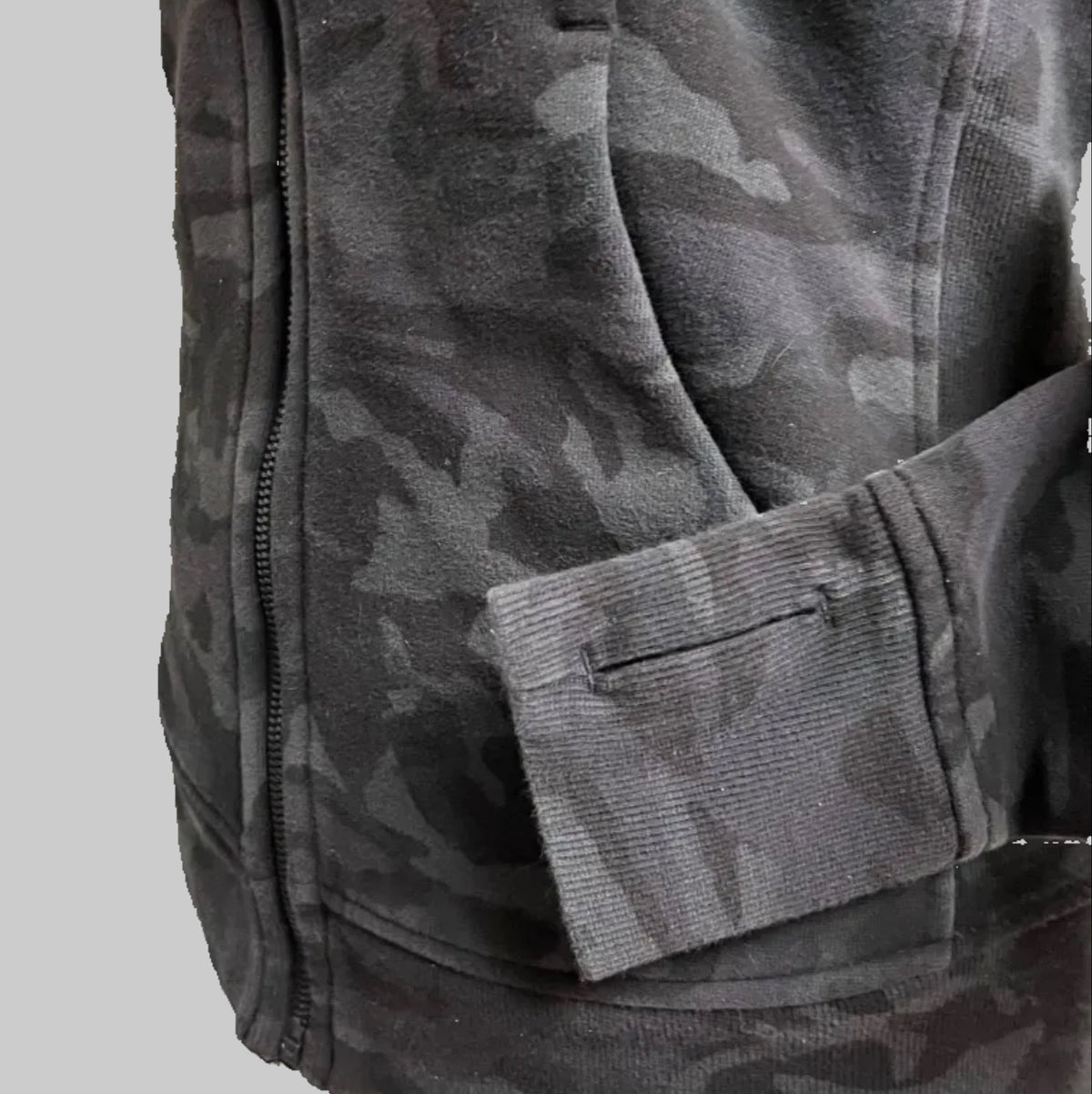 Lululemon black camouflage Scuba hoodie, size 6