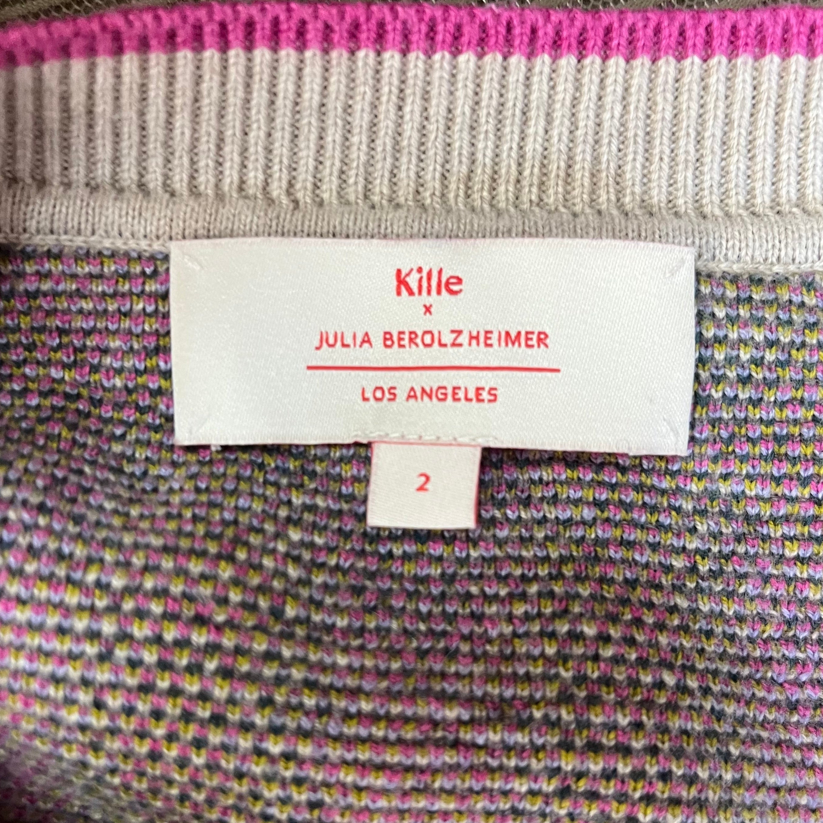 Kilte pink and lavender Clementine Geo sweater, Size M