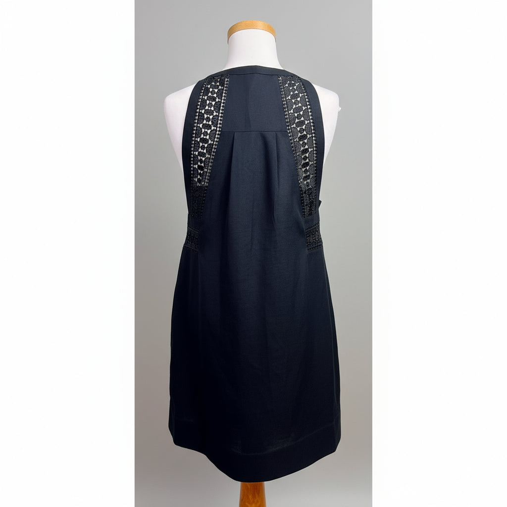 Reiss navy Rhona dress with embroidery, size 6